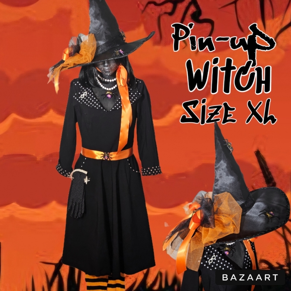 Enchantress Pin-up Halloween Witch Cosplay Halloween  Hell Bunny Vixen Size XL
